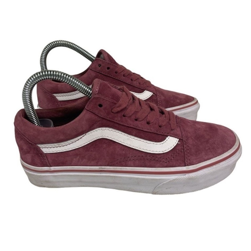 Vans Sneakers Womens 5.5 Old Skool Burgundy Scotchgard Suede EUC